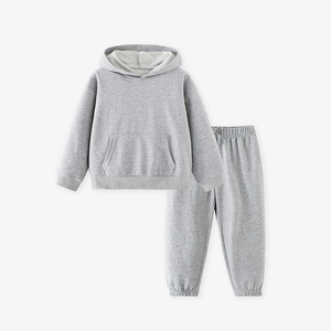 Ensembles de vêtements pour garçons 2025 Automne Hiver Ensemble de <span class=keywords><strong>sweat</strong></span>-shirt à capuche pour enfants Couleur unie Style basique Ensemble deux pièces Ensemble de tenue pour garçons - Product Image 2