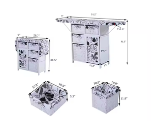 Hot Wholesale Chinese Factory Cheap Wooden Ironing Board Ironing <strong>Storage</strong> Cabinet <strong>With</strong> <strong>Wicker</strong> <strong>Drawers</strong> - Product Image 6