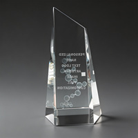 Trophée en cristal Obelisk Neelpure 199630, gravure laser 3D, design moléculaire, prix personnalisé pour la recherche pharmaceutique