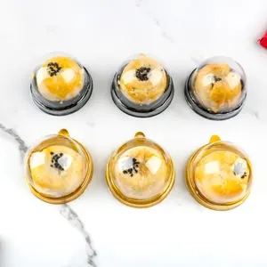 Kotak Kue Kering Cupcake Hewan Peliharaan Pvc Transparan Kubah Bulat Mini Kecil Food Grade