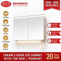 Fullkenlight Armoire de salle de bain intelligente de luxe avec miroir LED mural moderne anti-buée et capteur tactile