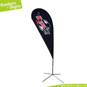 Drapeau de plage portable en aluminium et tissu, forme goutte d'eau, de bonne qualité, pour salon professionnel - Product Image 3