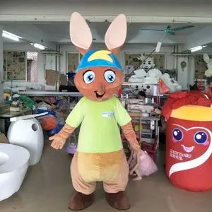 Funtoys MOQ 1 buah penjualan terlaris kustom EVA model dalam Australia mewah kangaroo berjalan kostum maskot kanguru untuk dewasa