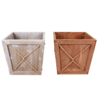 Boîte de jardinière de jardin rectangulaire en bois lit surélevé extérieur, jardinières pour plantes d'extérieur