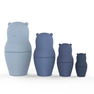 Boneca de nidificação Bpa Legenday educação matryoshka russa presente para crianças quebra-cabeça de silicone brinquedo não tóxico