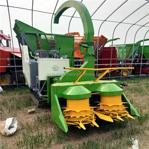 Self propelled green forage harvester mini corn combine harvester double row silage harvester cutting machine