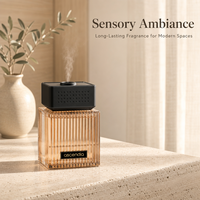 Diffuseur d'arômes en verre côtelé de luxe 180 ml, rechargeable USB-C, machine intelligente à huiles essentielles pour la maison et le bureau, parfum personnalisé