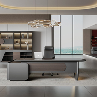 Scrivania Direzionale in Legno di Lusso Moderna, Design per Ufficio Manager, Vendita Diretta dalla Fabbrica KMJ
