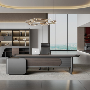 Escritorio Ejecutivo de Madera Moderno y de Lujo, Venta Directa de Fábrica KMJ, Mesa de Oficina para Gerentes, Diseño de Escritorio de Oficina - Product Image 2
