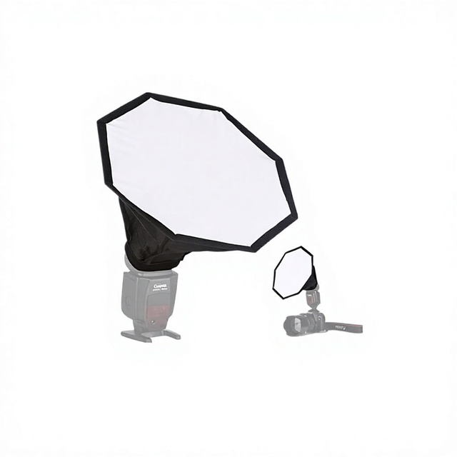 20cm/30cm Octagonal Softbox for On-Camera and Off-Camera Flash Photography Large Double-Layer Foldable Universal