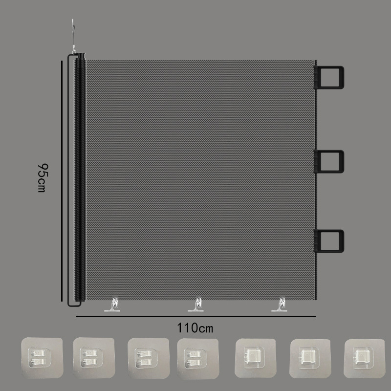110*95cm regular black-pet retractable door rail