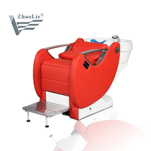 Chaise de shampooing professionnelle pour salon de coiffure et spa avec lavabo en céramique électrique, dossier et repose-pieds réglables, design moderne - Product Image 2