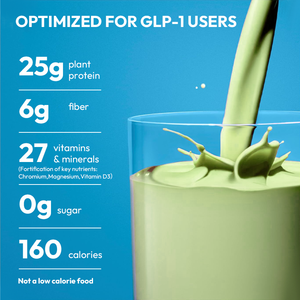 Lifeworth 25gプロテイン6g繊維マルチコラーゲンペプチドパウダー0gシュガーGLP-1シェイクドリンク植物性プロテイン付き大人向け - Product Image 3