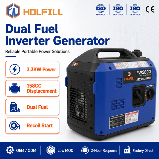 Factory Direct FW3600i 3.3KW Dual Fuel Inverter Generator LPG Petrol 158CC Recoil Start 50/60Hz for Home Outdoor Emergency