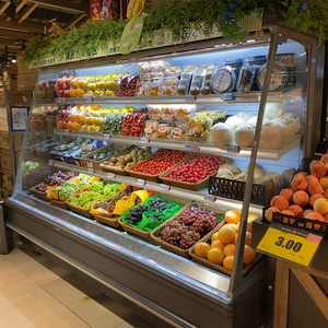 Thương mại dọc multideck Trái Cây Rau sữa tủ lạnh <span class=keywords><strong>Showcase</strong></span> mở hiển thị Máy làm lạnh - Product Image 4