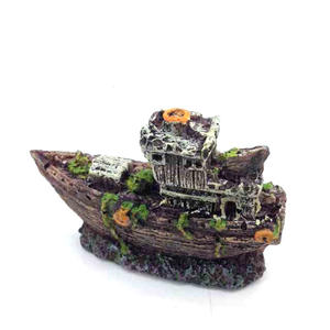 Hars Materiaal Gezonken Schip Mini Piratenschip, Vernield Schip <span class=keywords><strong>Aquarium</strong></span> Landschapsarchitectuur Voor Kleine Aquaria Huisdier Versieren Accessoire - Product Image 6