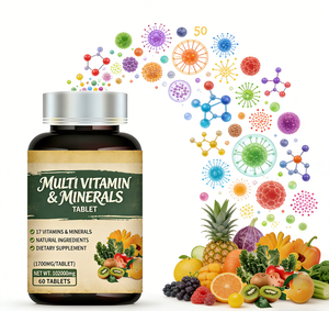 Tabletas Multivitamínicas y Minerales Completas OEM ODM para Adultos, 20 Nutrientes Esenciales, Mejora la Inmunidad, Energía y Bienestar, Suplemento <span class=keywords><strong>Diet</strong></span>ético, 60 Unidades - Product Image 3