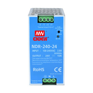محول صناعي CNMW 24V 10A Din Rail مع شبك جهد دخل لـ PLC - Product Image 1