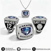 Présentoir pour Bague de Championnat Personnalisée, Boîte pour Équipe Sportive Locale, Ensemble Universitaire, Présentoir pour Bague de Championnat de Football