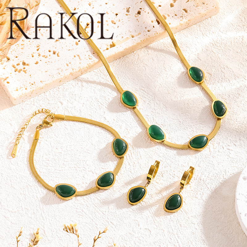 stainless steel+stone set