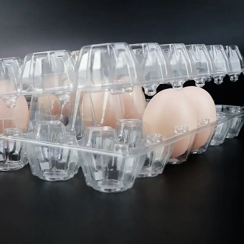 Prezzo all'ingrosso vassoio per uova in plastica trasparente da 4 a 30 fori per fornitore di vassoi per uova riciclabili in plastica PET