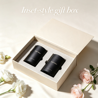Boîte cadeau haut de gamme pour articles fragiles : Emballage cosmétique haut de gamme avec élément en verre intégré et doublure intérieure