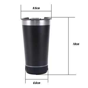 Mới Được Thiết Kế 304 Thép Không Gỉ 16Oz Phích Cup Bầu Không Khí Ánh Sáng Xách Tay Mini Bluetooth Loa - Product Image 6