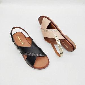 Nouvelles <span class=keywords><strong>sandales</strong></span> <span class=keywords><strong>plates</strong></span> décontractées pour femmes, design tendance été, en cuir, avec bride à la cheville, légères, confortables, à bout ouvert, pour la marche - Product Image 5