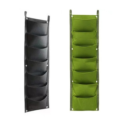 Black Hanging Vertical Wall Flower Pot Planting Growth Bag Outdoor and Indoor Gardening Vertical Green Flower Container