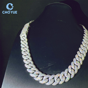 Cadena Cubana de Plata de Ley 925 con Diamantes de Moissanita VVS de 15 mm, Estilo Hip Hop, Joyería de Moda - Product Image 3