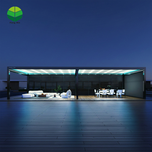 <span class=keywords><strong>Pergola</strong></span> bioclimatique de luxe personnalisable <span class=keywords><strong>avec</strong></span> <span class=keywords><strong>toit</strong></span> à lames motorisées <span class=keywords><strong>en</strong></span> aluminium, porte vitrée <span class=keywords><strong>et</strong></span> stores enrouleurs pour piscine extérieure - Product Image 2