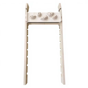 Barra per <span class=keywords><strong>trazioni</strong></span> regolabile <span class=keywords><strong>in</strong></span> <span class=keywords><strong>legno</strong></span> per porta e barra orizzontale da porta, montaggio senza foratura, scala per allenamento ecologica - Product Image 1