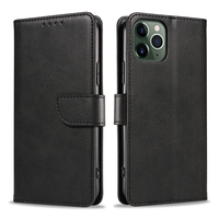 Funda Tipo Cartera de Cuero PU para iPhone 11 Pro - Funda con Soporte, 3 Ranuras para Tarjetas, Cierre Magnético y Carcasa Antigolpes