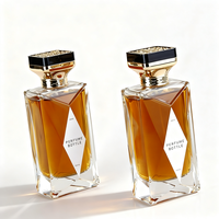 Flacon de parfum rectangulaire en verre de luxe sur mesure, nouveau design, unique, 100 ml, vente en gros avec bouchon