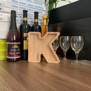 Salvadanaio trasparente con nome alfabeto inglese in legno per bambini - Product Image 5