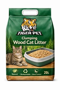 Litière agglomérante pour chat Tiger Pet Factory <span class=keywords><strong>20L</strong></span>, granulés naturels, écologique, contrôle des odeurs, faible teneur en poussière - Product Image 2