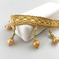 Accessoires textiles pour la maison Boule de perles suspendue multicolore Pendentif en polyester doré Rideau Tassel Fringe Bead Trims