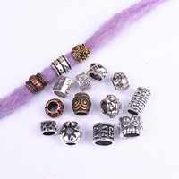 1 sac d'accessoires pour dreadlocks, perles à grand trou tressées style européen et américain, accessoires capillaires DIY, perles en alliage pour enfants