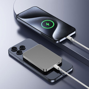 Cargadores de teléfono de aluminio ultrafino Magsafered Mag Powerbank cargador rápido seguro PD 22,5 W banco de energía inalámbrico magnético 5000mAh - Product Image 2