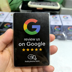 Autocollant de table Google en PVC pour restaurant, carte à puce instantanée à cinq touches pour les paiements commerciaux et les programmes de fidélité – Excellentes évaluations, programmable - Product Image 1