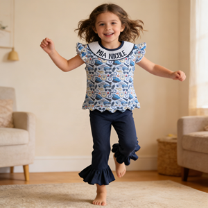 Yihui Smocking Design Boutique Abbigliamento Estivo per <span class=keywords><strong>Ragazze</strong></span>, Set Ispirati alla Cura della Pelle con Motivo Cartoon, Stile Casual con Collo a O - Product Image 6