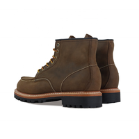 Bottes Rétro Homme en Cuir Véritable de Haute Qualité, Montantes à Lacets, Bout Carré, Style Workwear, Hiver-Été, Vente Chaude
