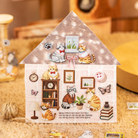 2 autocollants par paquet Série Yarn Cat Adventures Motifs réalistes de style broderie pour décorations créatives DIY et collages