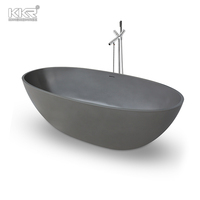 Baignoire autoportante ovale en pierre artificielle moderne avec garantie de 5 ans, surface solide sur mesure