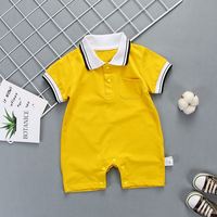 2025 Offres Spéciales enfant en bas âge filles et garçons vêtements été manches courtes Onesie coton barboteuse pour 6M-24M bébé
