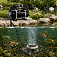 Kit d'aération de bassin à faible bruit avec compresseur d'air sans huile, diffuseur et tuyau lesté pour petits plans d'eau
