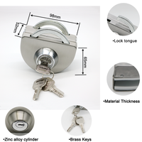 Serrure de porte coulissante sans cadre en verre, moderne, commerciale, ronde, étanche, en acier inoxydable, pour entrée principale, par Deve China