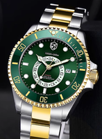 Montres de plongée lumineuses en acier inoxydable, avec affichage 24 heures et calendrier, conçues et produites en usine pour la marque des clients
