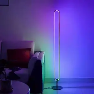 זרוק משלוח Creative חדר Vibe פינת רצפת מנורות לסלון מודרני LED צינור צבע שינוי פאק אורות חם ו RGB