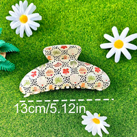 Jepit Rambut Besar ANKO Gaya Musim Panas 13cm Ukuran Jumbo Motif Tropis Bahan Asetat untuk Aksesoris Wanita